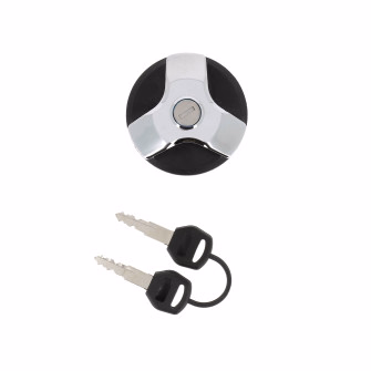 Bouchon de réservoir (noir et chrome) de carburant avec clés pour Renault 2