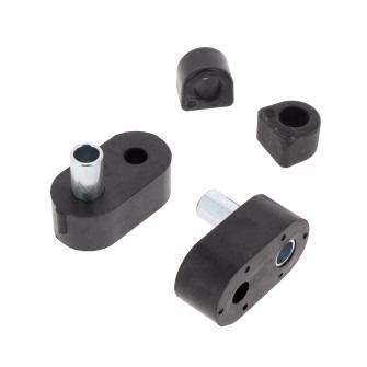 Kit silentbloc Palier (⌀16mm) + Entretoise longue (⌀12mm) pour Renault R4, R5, R6
