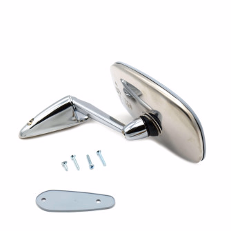 Rétroviseur Gauche/Droit Inox (Entraxe 65mm) Renault, Peugeot, Simca